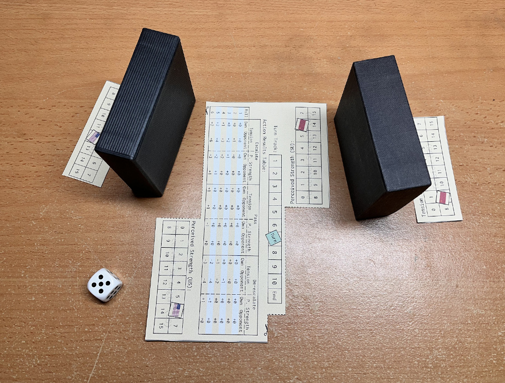 Photograph of a running printed out game